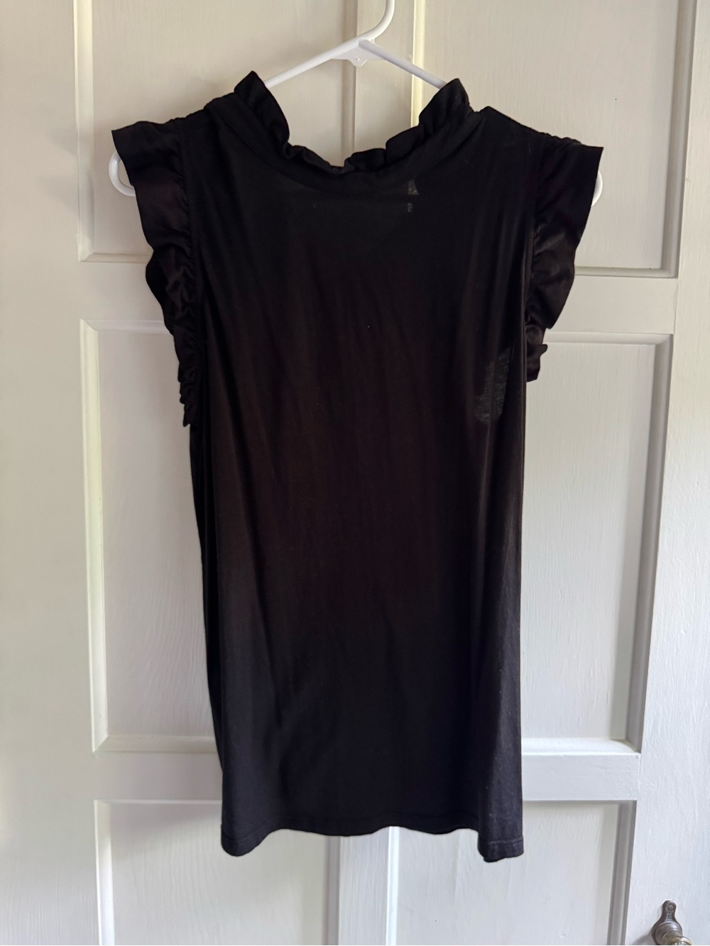 LAmade Black Ruffle Mock Neck Sleeveless Top